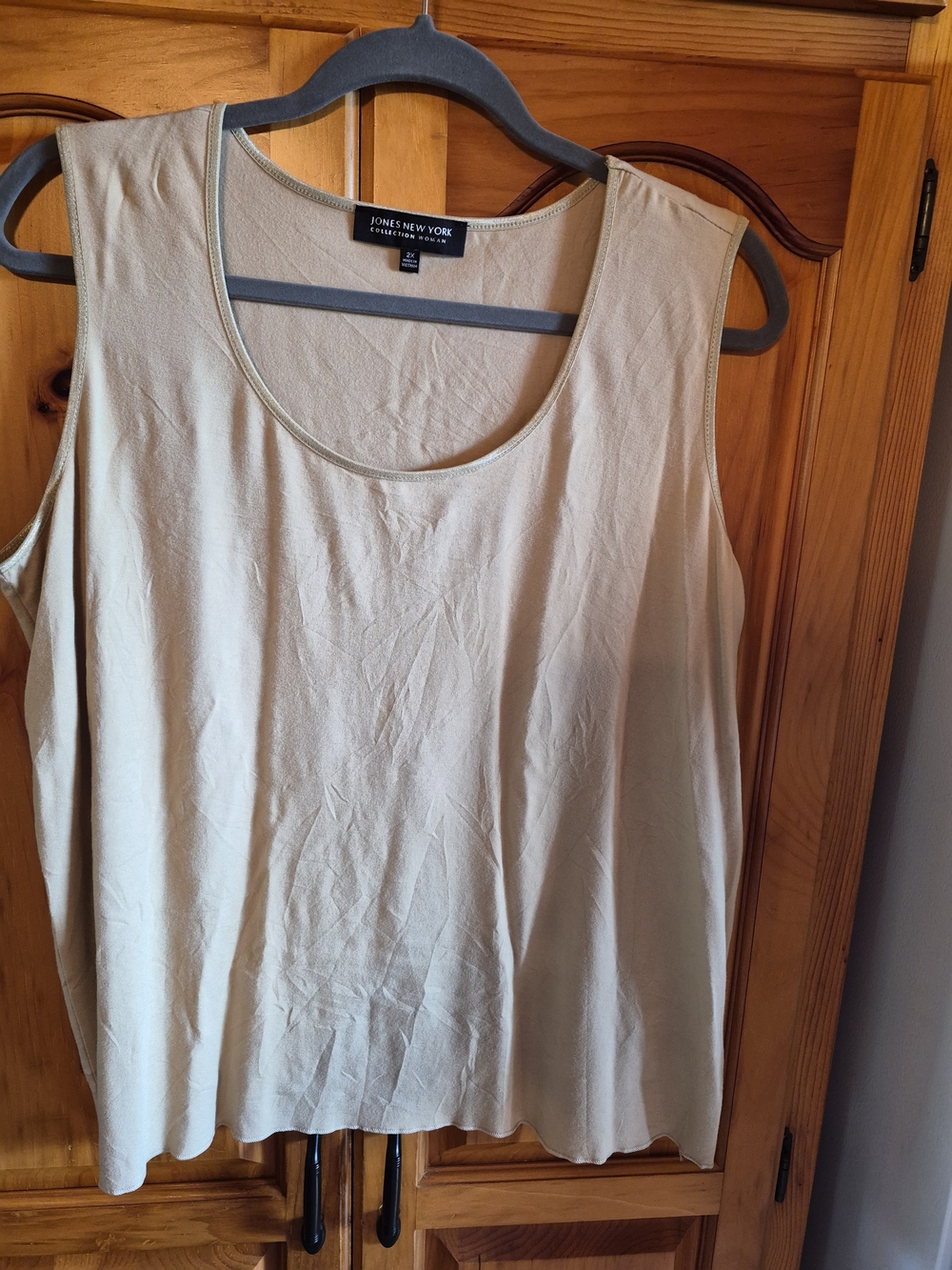 NWT Jones New York Collection Camel Scoop Neck Tank Size 2X
